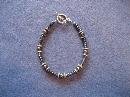 Dark Grey Hematite Handmade Beaded Bracelet with Silver