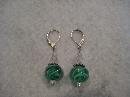 Aqua Swirled Handmade Beaded Earrings