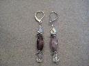 Amethyst with Silver Handmade Beaded Earrings.