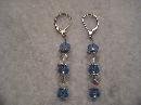 Blue and Silver Handmade Beaded Earrings