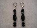 Black and Silver Handmade Beaded Earrings