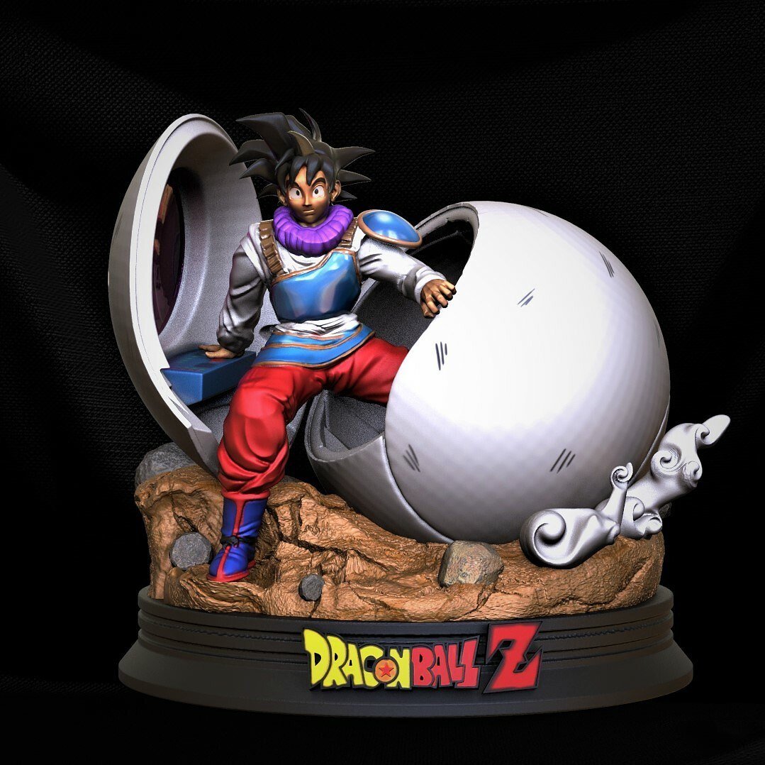 Goku Capsule Diorama From Dragonball STL FILE 3D Model