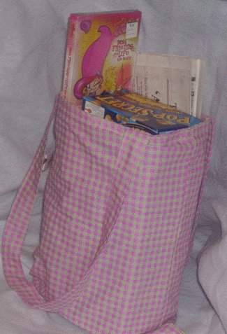 Pink & White Checkered Tote Bag