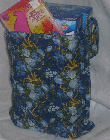 Blue & Gold Floral Tote Bag