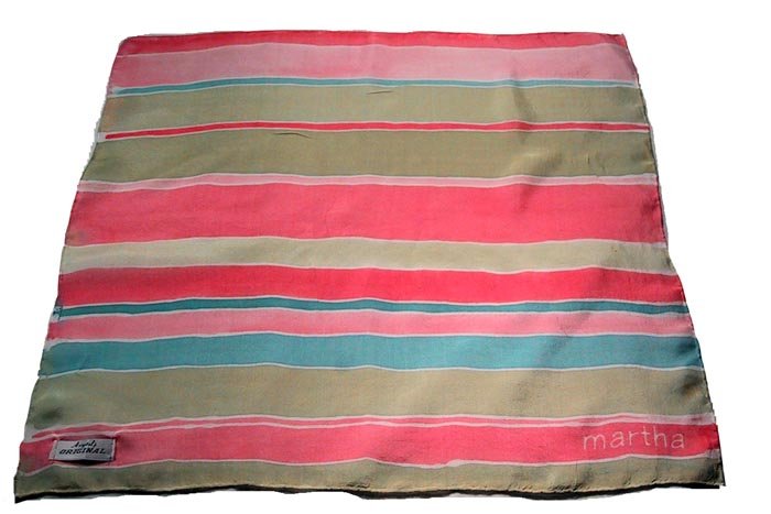 custom hand painted silk scarf with stripes