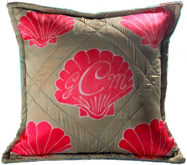 custom shell pillow with initials