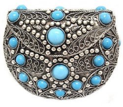 Agate Inlaid Handbag Tourqoise