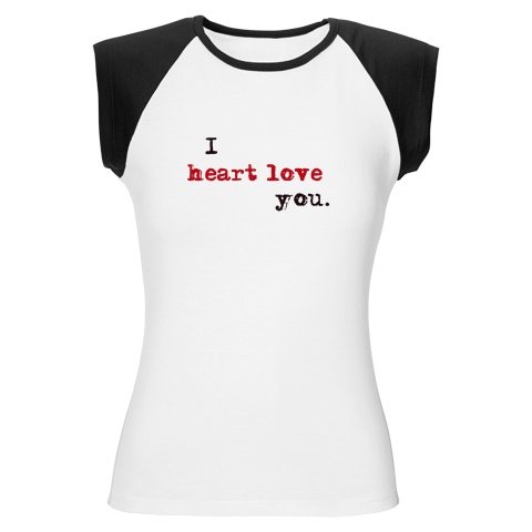 "I heart love you." Women's Medium Cap Sleeve T-Shirt