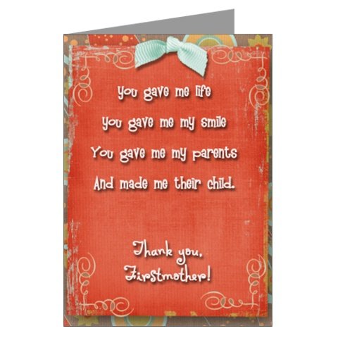 Firstmother Card: Thank you