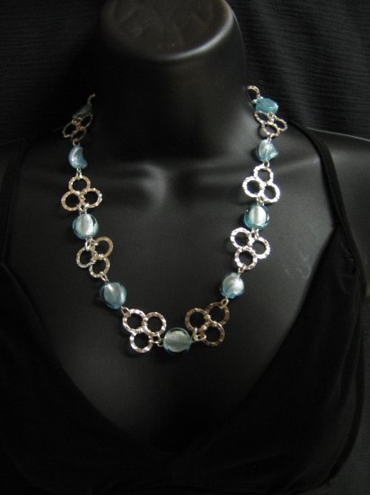 22" Blue & Silver Grape Necklace