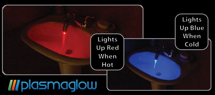 LED Faucet Lights - Chrome Finish- Color-Changing