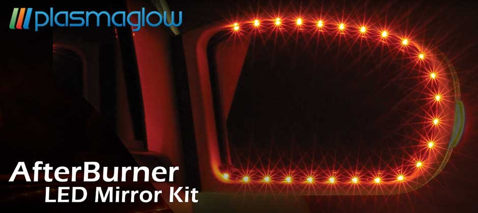 Afterburner LED Mirror Kit - RED- ONE YEAR WARRANTY