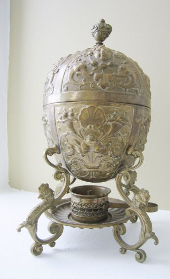 Brass Plated Egg Boiler with Spirit Lamp, c 1850