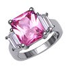 Pink Cubic Zirconia Cocktail Ring Size 7