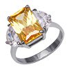 Canary Yellow Cubic Zirconia Cocktail Ring Size 7