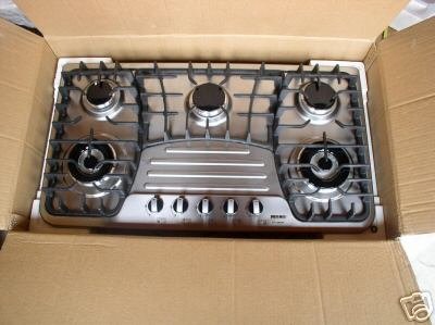 36 inch jasmine stainless steel gas cooktop