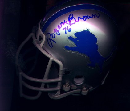 Detroit Lions Signed Mini Helmet Roger Brown