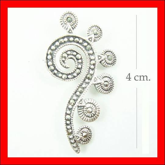 .925 Sterling Silver Marcasite QuestionMark Pendants
