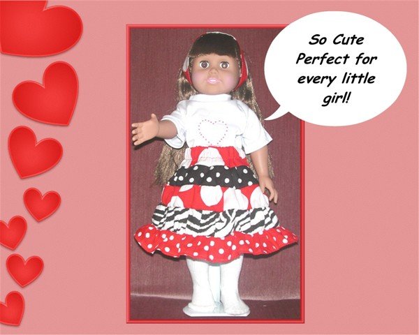 Minnie Dots Doll Skirt with Reversible Headband