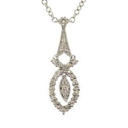 1/3 Carat Diamond 14K White Gold Dangle Necklace