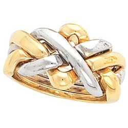14K Two Tone Gold Puzzle Ring
