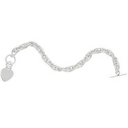 Sterling Silver Braided Bracelet with Dangling Heart