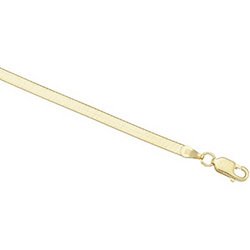 14K Yellow Gold Solid Flexible Herringbone - 7 inches