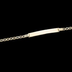 14K Yellow Gold Teen I.D. Marine Link Bracelet