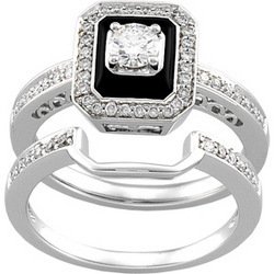 14K White Gold Diamond Bridal Engagement Ring