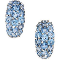 Sterling Silver Genuine Swiss Blue Topaz Earring