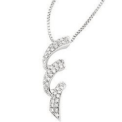 14K White Gold Diamond Fashion Necklace