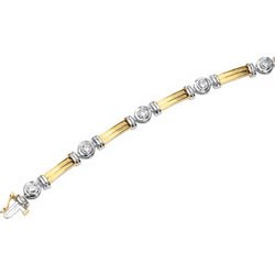 14K Yellow Gold Created Moissanite Bracelet