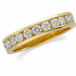 14K Yellow Gold Diamond Band Ring