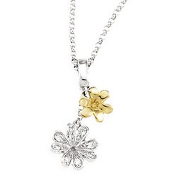 14K Two Tone Gold Diamond Fashion Necklace