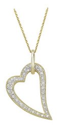 14K Yellow Gold Round Diamond Necklace