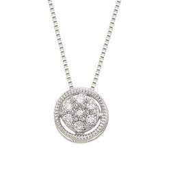 14K White Gold Diamond Necklace