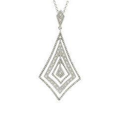 14K White Gold Diamond Necklace