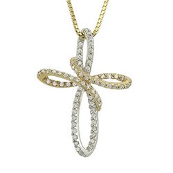 14K Two Tone Gold Diamond Necklace