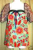 ANTHROPOLOGIE by FEI peasant TOP BLOUSE shirt size 8