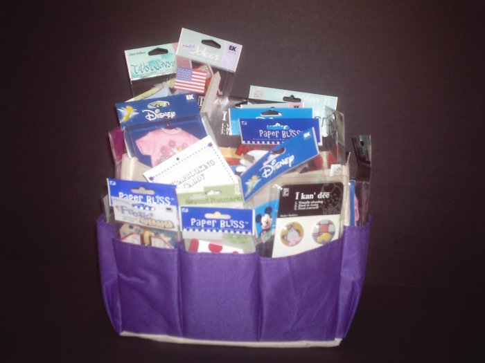 Scrapbook Caddy with TONS of Embellishments!