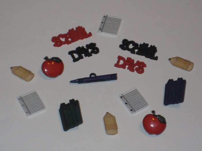 School Days Buttons/Charms