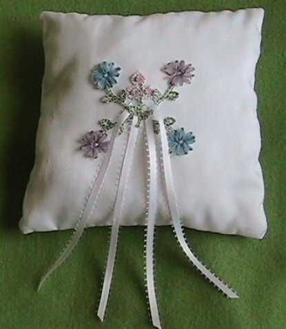 Delicate Flower Ring Bearer Pillow