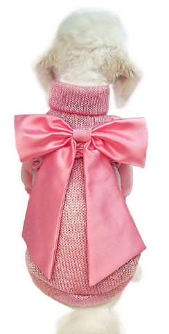 PINK KNIT SWEATER WITH BOW