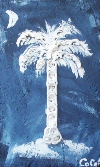 Navy Skies White Palm