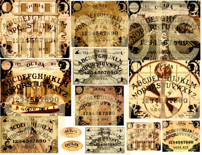 Altered OUIJA BOARDS No.1 Digital Collage Sheet