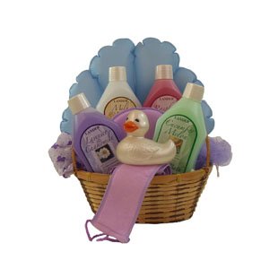Bath Time Gift Basket with 4 different scents and more.