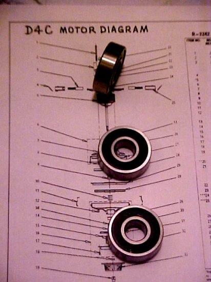 Bearing: 3 Rainbow/Rexair vacuum motor bearings