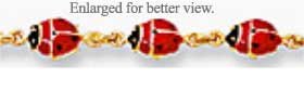 14kt Gold Anklet Titled - Lady Bug Dance
