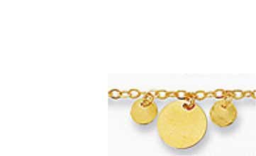 14kt Gold Anklet Titled - Discs
