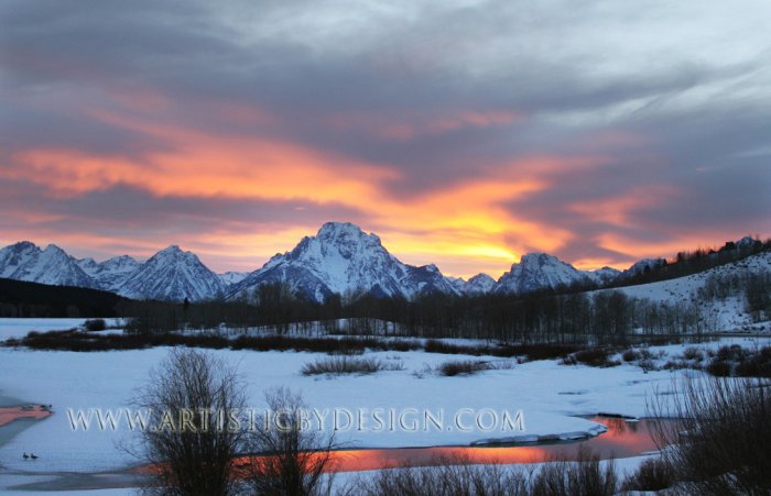 Blazing Skies Along the Oxbow - 20"x 30" Signed Print